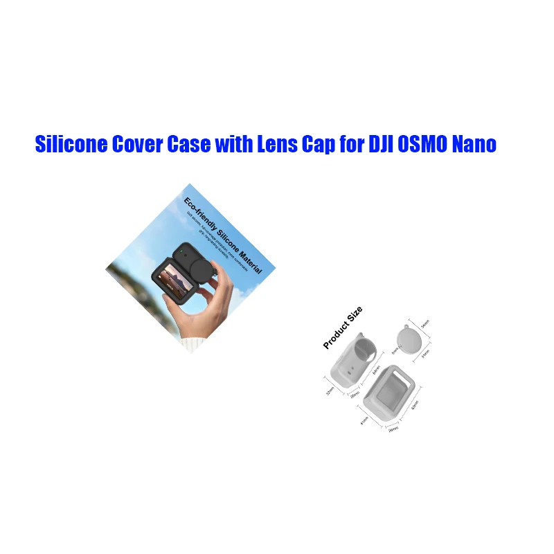 Silicone Cover Case with Lens Cap for DJI OSMO Nano, Full Protector Sleeve Soft Skin Protective Cover Anti-Drop Shell