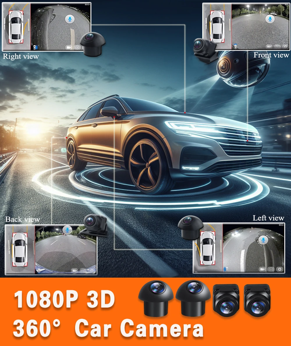 360 Degree Car Camera 1080P 3D Panoramic Surround View Right+Left+Front+Rear View Reverse Camera Kits Android Navigation Reverse
360 Degree Car Camera 1080P 3D Panoramic Surround View Right+Left+Front+Rear View Reverse Camera Kits Android Navigation Reverse
