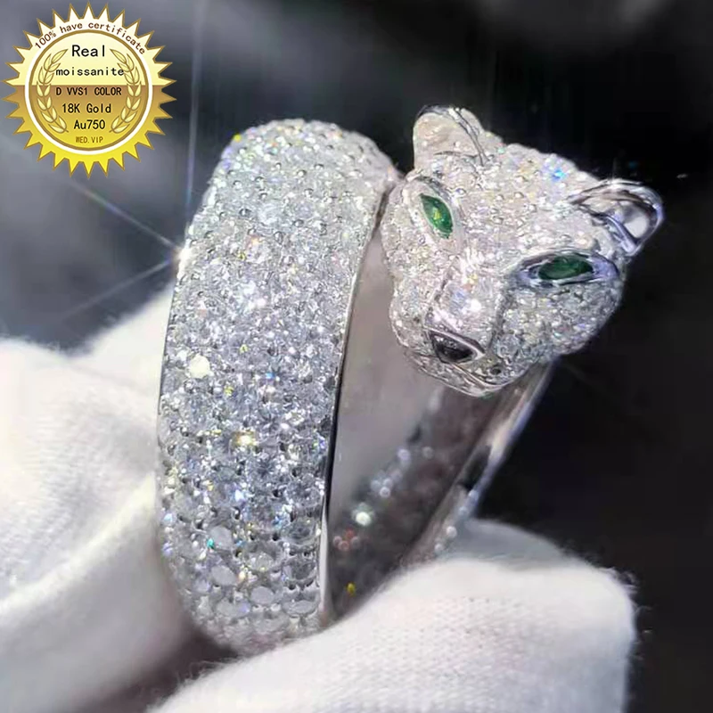 Au585 14K White Gold Ring 2Carat Natural South African Diamond leopard head ring Wedding Party Engagement Anniversary Ring
Au585 14K White Gold Ring 2Carat Natural South African Diamond leopard head ring Wedding Party Engagement Anniversary Ring