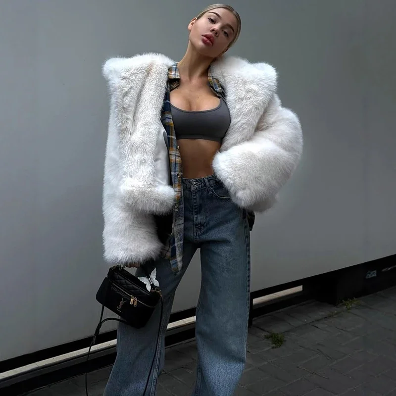 Hooded Faux Fur Coat Autumn Winter Short Plush Jacket Fur Top For Women Streetwear Solid Long Sleeve Warm Overcoat Lady
Hooded Faux Fur Coat Autumn Winter Short Plush Jacket Fur Top For Women Streetwear Solid Long Sleeve Warm Overcoat Lady