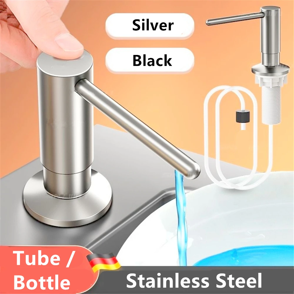 500ml Built-in Pump Kitchen Sink Detergent Soap Dispenser with100cm Tube Brushed Chrome Black Hand Press Dish Liquid Dispenser
500ml Built-in Pump Kitchen Sink Detergent Soap Dispenser with100cm Tube Brushed Chrome Black Hand Press Dish Liquid Dispenser