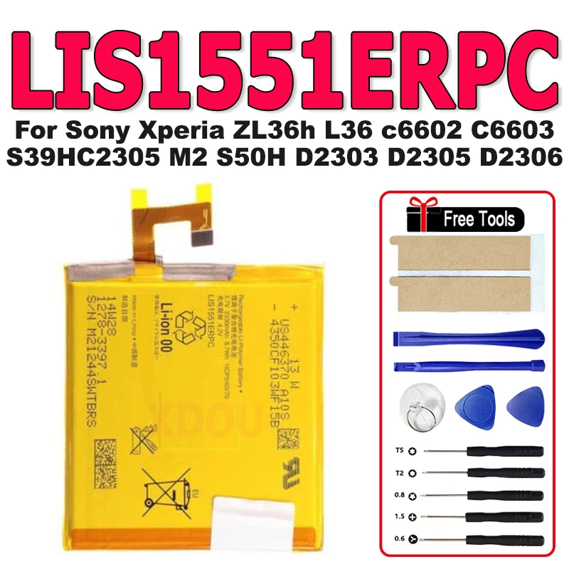 2330mAh New LIS1502ERPC LIS1551ERPC Battery For Sony Xperia Z L36h L36 c6602 C6603 S39H C2305 M2 S50H D2303 D2305 D2306
2330mAh New LIS1502ERPC LIS1551ERPC Battery For Sony Xperia Z L36h L36 c6602 C6603 S39H C2305 M2 S50H D2303 D2305 D2306