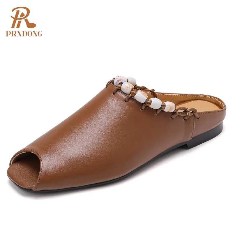 PRXDONG Women's Sandals 2025 New Summer Low Heels Peep Toe Black Brown Dress Casual Lady Slippers Size 34-39 Genuine leather
PRXDONG Women's Sandals 2025 New Summer Low Heels Peep Toe Black Brown Dress Casual Lady Slippers Size 34-39 Genuine leather