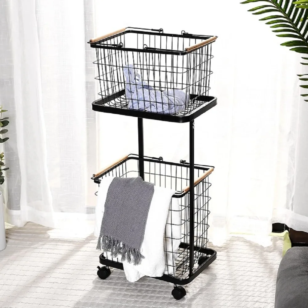 Rolling Laundry Basket Cart, Metal Laundry Hamper with Wheels 2 Removable Dirty Clothes Basket Organizer for Bathroom Bedroom La
Rolling Laundry Basket Cart, Metal Laundry Hamper with Wheels 2 Removable Dirty Clothes Basket Organizer for Bathroom Bedroom La