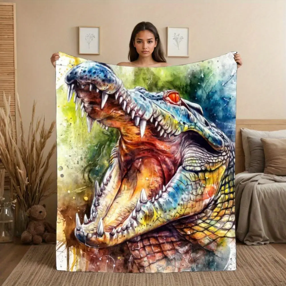 Tattoo of crocodile pattern Flannel printed blanket suitable for all seasons suitable for living room office sofa and travel
Tattoo of crocodile pattern Flannel printed blanket suitable for all seasons suitable for living room office sofa and travel