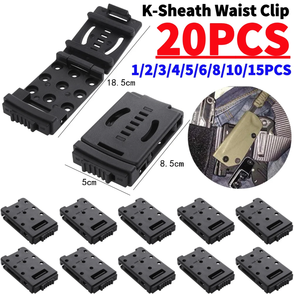 1-20Pcs K Sheath Kydex Waist Belt Clip Hunting Knife Scabbard Kit Tek Lok Belt Clamp Belt Mag Gun Holster Waist Back Clips
1-20Pcs K Sheath Kydex Waist Belt Clip Hunting Knife Scabbard Kit Tek Lok Belt Clamp Belt Mag Gun Holster Waist Back Clips