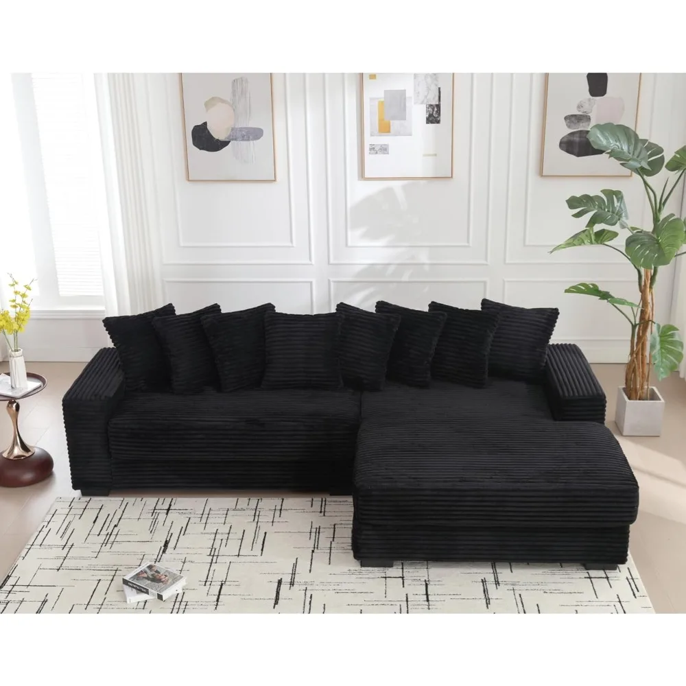 Right Facing Oversized Modular Sectional Sofa Two-Piece Cloud Couch with Extra Wide Chaise Lounge, Corduroy Upholstered L Shaped
Right Facing Oversized Modular Sectional Sofa Two-Piece Cloud Couch with Extra Wide Chaise Lounge, Corduroy Upholstered L Shaped