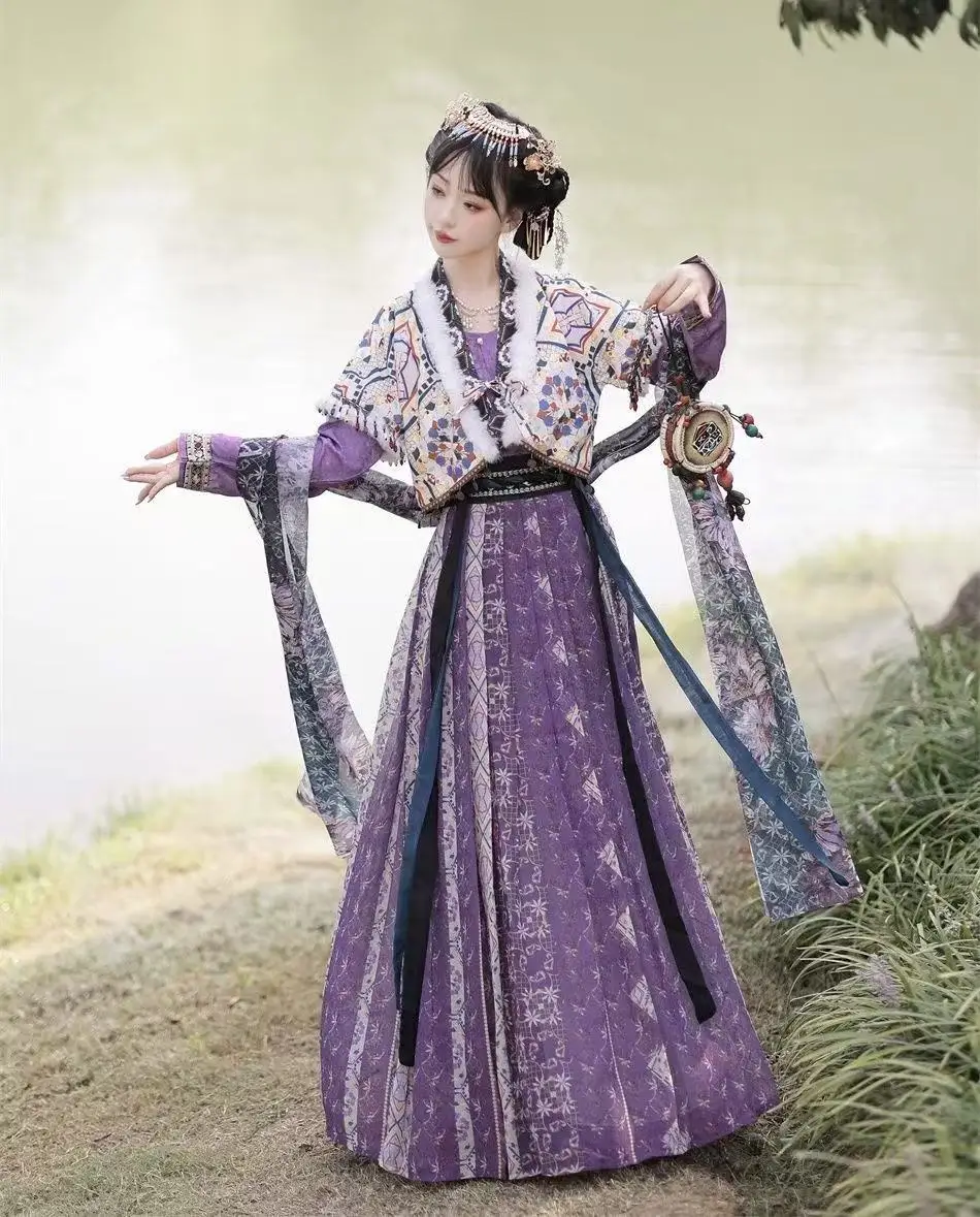 Traditional Autumn Winter Hanfu Women's Tang Dynasty Half Sleeve Printing Costume Halloween Princess Cosplay Clothing Stage Suit
Traditional Autumn Winter Hanfu Women's Tang Dynasty Half Sleeve Printing Costume Halloween Princess Cosplay Clothing Stage Suit