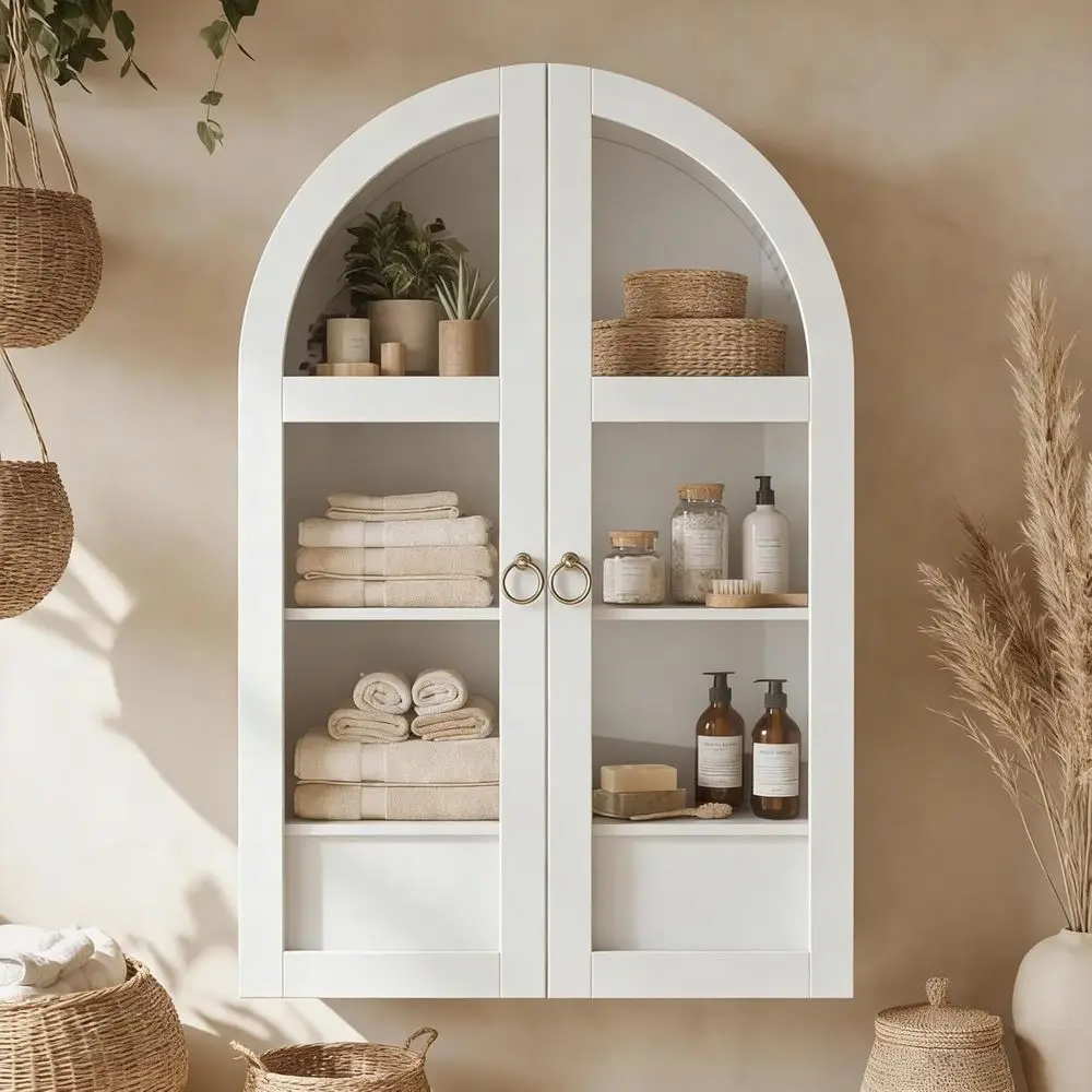 White Tempered Glass Door Wall Cabinet for Bathroom, Kitchen, and Home Storage
White Tempered Glass Door Wall Cabinet for Bathroom, Kitchen, and Home Storage