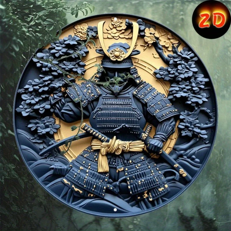 Traditional Japanese Samurai Warrior Aluminum Wall Art, 8x8 Inch Round 2D Relief Sculpture, Multipurpose Festive Decor for Home
Traditional Japanese Samurai Warrior Aluminum Wall Art, 8x8 Inch Round 2D Relief Sculpture, Multipurpose Festive Decor for Home