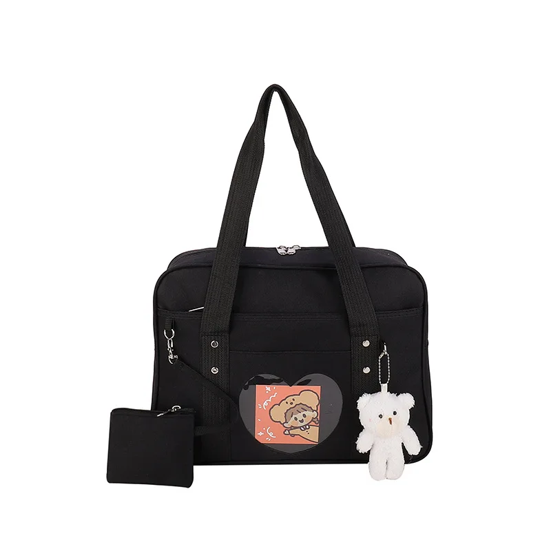 JK Uniform Ita Bag Large Tote Handbag Heart Shaped Transparent Pocket for Anime Pin Collect Casual School Travel Bag
JK Uniform Ita Bag Large Tote Handbag Heart Shaped Transparent Pocket for Anime Pin Collect Casual School Travel Bag