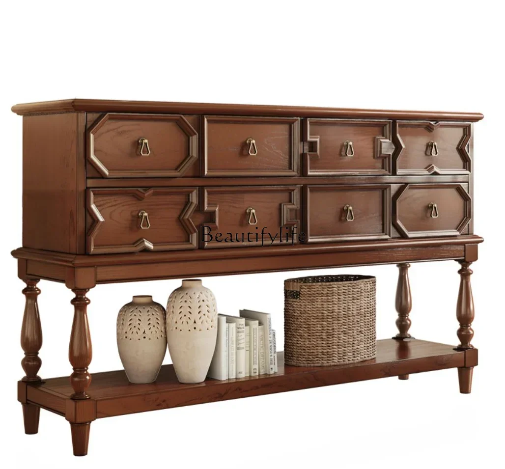 FG17American solid wood dining side cabinet modern simple shelf living room entrance cabinet
FG17American solid wood dining side cabinet modern simple shelf living room entrance cabinet