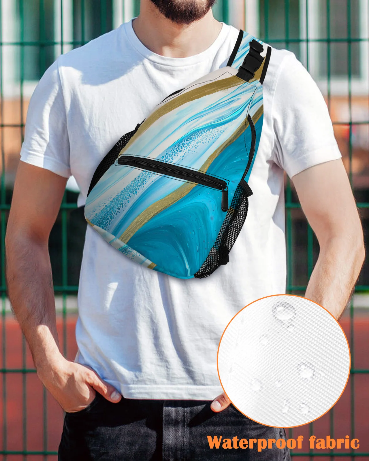 Blue Gradient Texture Marbling Chest Bags for Women Men Waterproof Shoulder Bag Outdoor Travel Sport Crossbody Bag
Blue Gradient Texture Marbling Chest Bags for Women Men Waterproof Shoulder Bag Outdoor Travel Sport Crossbody Bag