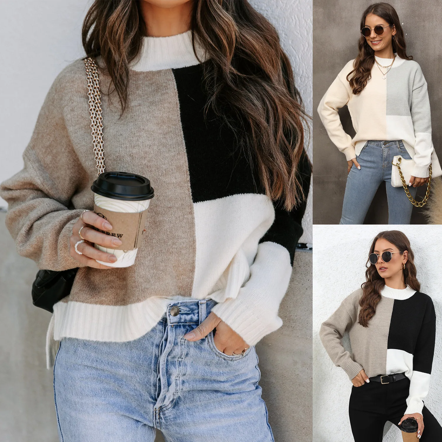 Loose Knitted Oversize Women's Sweater 2025 Winter New Sle Patchwork Asymmetrical Crew Ne Pullover Faionable Ladies' Kn...
Loose Knitted Oversize Women's Sweater 2025 Winter New Sle Patchwork Asymmetrical Crew Ne Pullover Faionable Ladies' Kn...