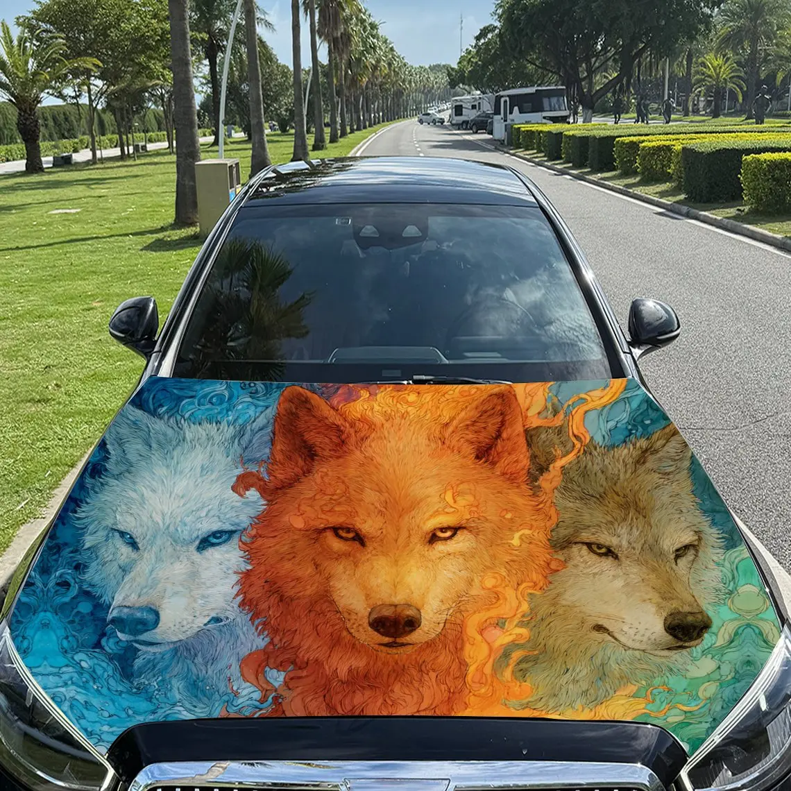 Ice, Fire, and Natural Elements Wolf Car Vinyl Wrap, PVC Material Waterproof Car Hood Sticker, Self-Adhesive Scratch-Resistant S
Ice, Fire, and Natural Elements Wolf Car Vinyl Wrap, PVC Material Waterproof Car Hood Sticker, Self-Adhesive Scratch-Resistant S