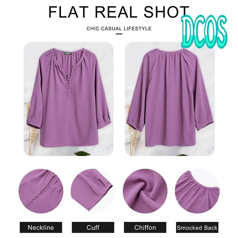 DCOS-Womens Casual V Neck 3/4 Sleeve Boho Chiffon Button Down Blouses Dressy Shirts
DCOS-Womens Casual V Neck 3/4 Sleeve Boho Chiffon Button Down Blouses Dressy Shirts