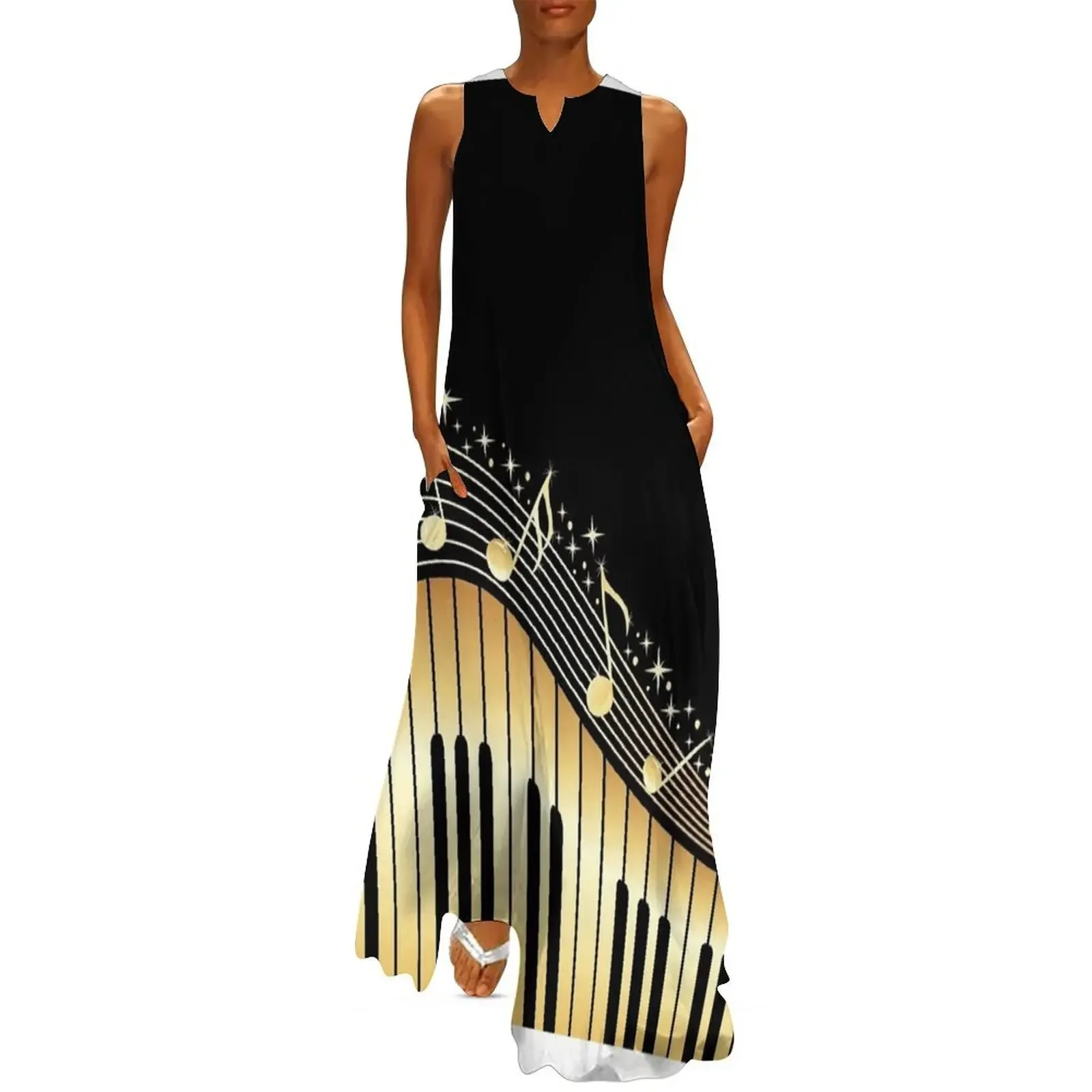 Gold Piano Keyboard Long Dress prom dress fairy dress Prom gown Women's summer dresses
Gold Piano Keyboard Long Dress prom dress fairy dress Prom gown Women's summer dresses