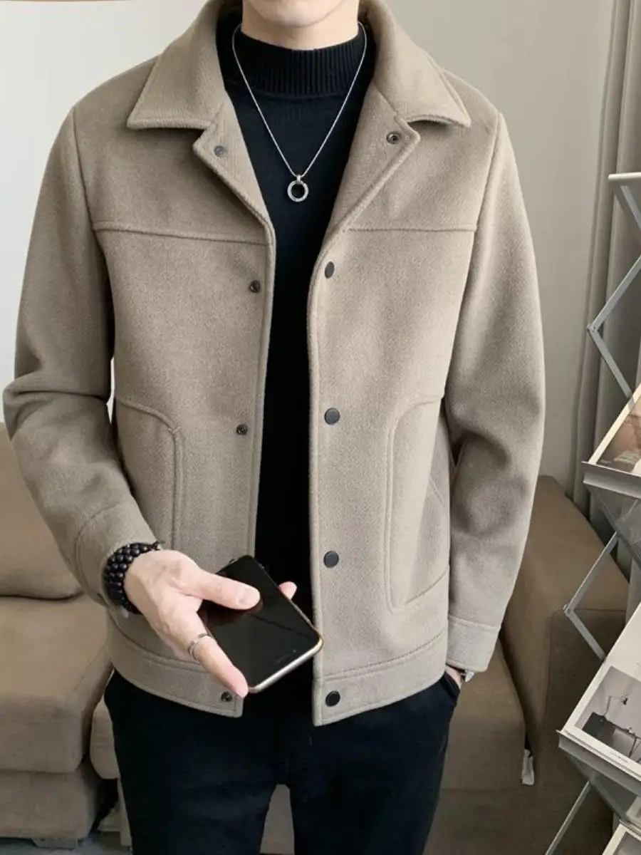 Мужская двусторонняя шерстяная куртка осенне-зимняя новинка с откидным воротником, легкая, класса люкс, брендовая, модная, городская, стильная
Мужская двусторонняя шерстяная куртка осенне-зимняя новинка с откидным воротником, легкая, класса люкс, брендовая, модная, городская, стильная