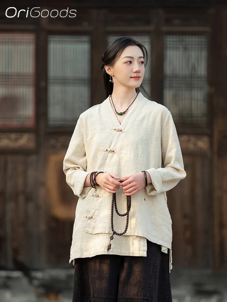 OriGoods 2025 Summer New Long Sleeve Shirt Women Beige V-neck Ramie Cotton Vintage Top Shirt Tai Chi Zen Clothes Women Tops C116
OriGoods 2025 Summer New Long Sleeve Shirt Women Beige V-neck Ramie Cotton Vintage Top Shirt Tai Chi Zen Clothes Women Tops C116