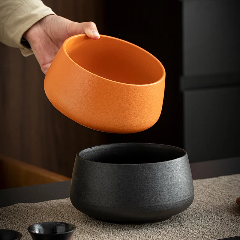 Large Capacity Ceramic Tea Waste Container, Textured Matte Finish Tea Wash Bowl, Minimalist Zen Gongfu Tea Accessory
Large Capacity Ceramic Tea Waste Container, Textured Matte Finish Tea Wash Bowl, Minimalist Zen Gongfu Tea Accessory
