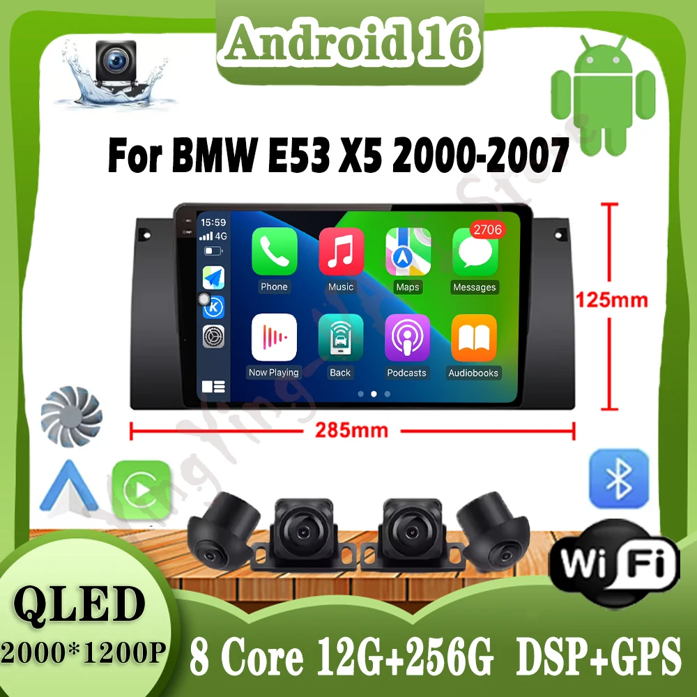 9 lnch For BMW E53 X5 2000-2007 Car Radio Multimedia Player Android 16 Intelligent System GPS Navi WiFi 4G HD Screen
9 lnch For BMW E53 X5 2000-2007 Car Radio Multimedia Player Android 16 Intelligent System GPS Navi WiFi 4G HD Screen