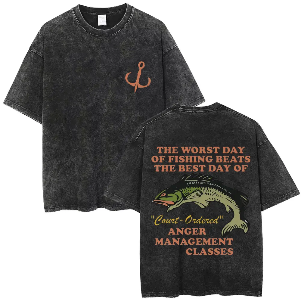 The Worst Day of Fishing Beats The Best Day Fish Funny Washed T-shirts Men Women Fashion Retro Harajuku T Shirt Oversized Tshirt
The Worst Day of Fishing Beats The Best Day Fish Funny Washed T-shirts Men Women Fashion Retro Harajuku T Shirt Oversized Tshirt
