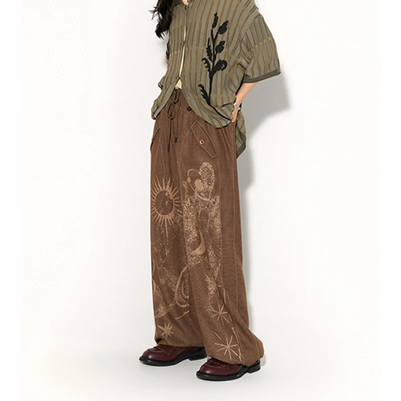 Vintage Print Wide Leg Pants Women Harajuku Streetwear Baggy Pants Summer Korean Aesthetic Casual Design Straight Trousers New
Vintage Print Wide Leg Pants Women Harajuku Streetwear Baggy Pants Summer Korean Aesthetic Casual Design Straight Trousers New