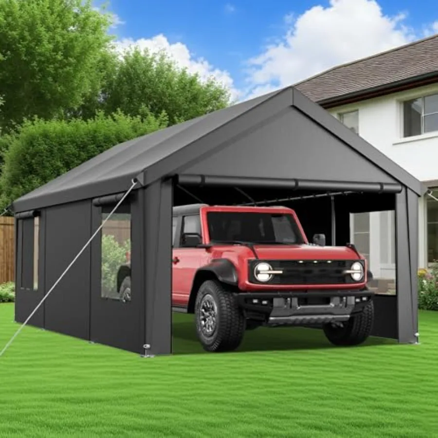 Carport Canopy and Portable Garage Car Shelter for SUV, Truck, Boat and ATV with Removable Sidewalls and Roll-Up Door, All-Stee
Carport Canopy and Portable Garage Car Shelter for SUV, Truck, Boat and ATV with Removable Sidewalls and Roll-Up Door, All-Stee