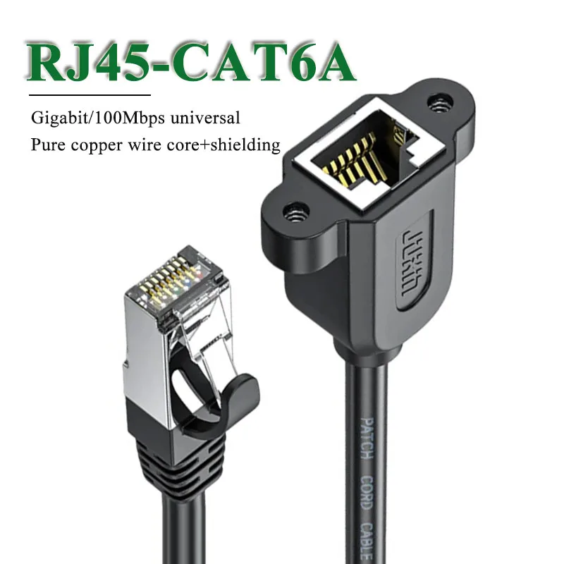 RJ45 CAT6A Gigabit Shielded Ethernet Wire with Ear Screw Hole Cabinet Fixed CAT6 rj45 Male to Female Extension Cable Shield Line
RJ45 CAT6A Gigabit Shielded Ethernet Wire with Ear Screw Hole Cabinet Fixed CAT6 rj45 Male to Female Extension Cable Shield Line