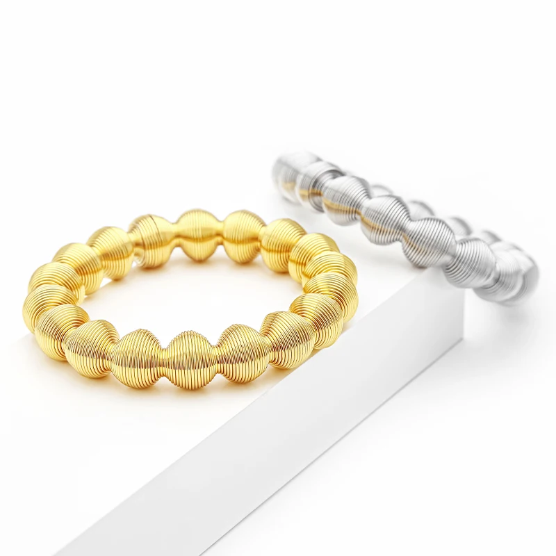 MEHOPE 50mm Adjustable Stainless Steel Beaded Spring Bracelet, Pulsera de Acero Inoxidable, Gold Tone Stretch Bangle for Unisex
MEHOPE 50mm Adjustable Stainless Steel Beaded Spring Bracelet, Pulsera de Acero Inoxidable, Gold Tone Stretch Bangle for Unisex
