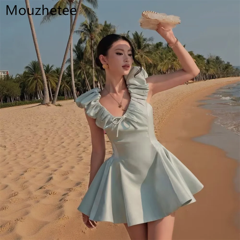 Mouzhetee Shiny A-Line V-Neck Pleat Mini Evening Dresses Formal Party Gowns for Women Elegant Prom Gown Customized 2026
Mouzhetee Shiny A-Line V-Neck Pleat Mini Evening Dresses Formal Party Gowns for Women Elegant Prom Gown Customized 2026