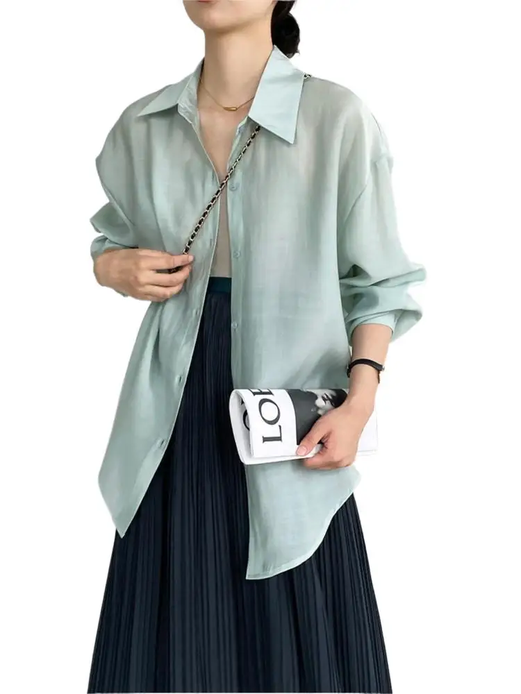 Summer New Women's Shirt Harajuku Solid Sun Protection Shirt Office Lady Shirt Fashion Casual Loose Back Split Tops And Blouses
Summer New Women's Shirt Harajuku Solid Sun Protection Shirt Office Lady Shirt Fashion Casual Loose Back Split Tops And Blouses