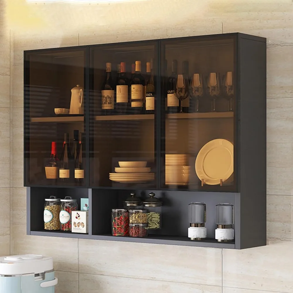Bathroom Glass Display Wall Mount Cabinet, Kitchen Storage Narrow Brown/Gray, Living Room Decor With Hidden Handle
Bathroom Glass Display Wall Mount Cabinet, Kitchen Storage Narrow Brown/Gray, Living Room Decor With Hidden Handle