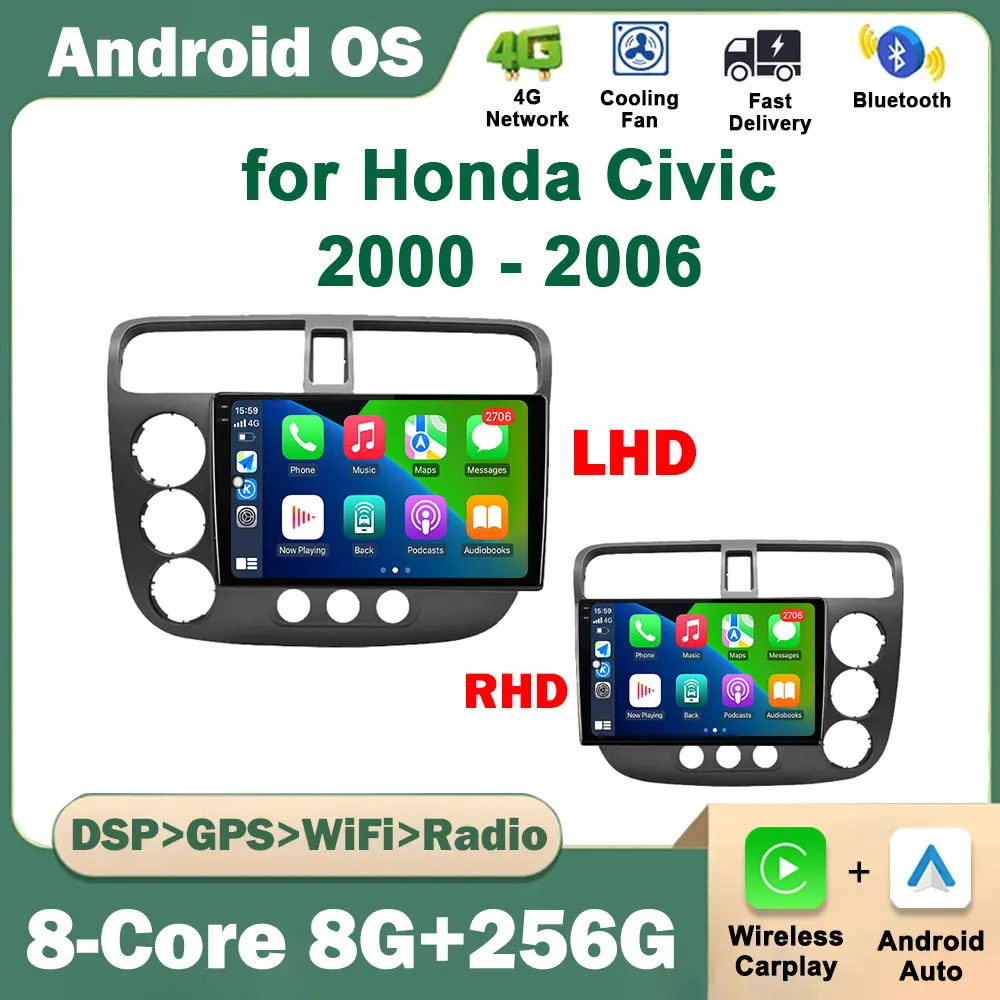 9 '' Car Radio Multimedia Player Android OS LHD RHD for Honda Civic 2000 - 2006 GPS Navigation Touch Screen Bluetooth DSP Stereo
9 '' Car Radio Multimedia Player Android OS LHD RHD for Honda Civic 2000 - 2006 GPS Navigation Touch Screen Bluetooth DSP Stereo