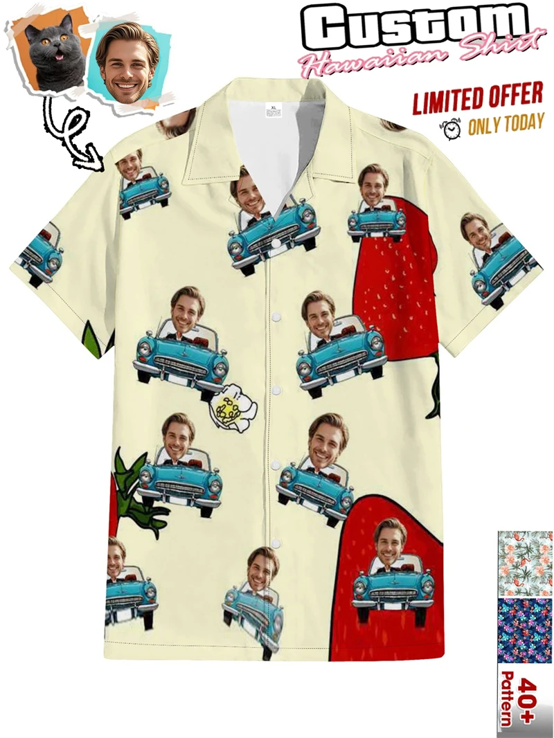 2026 Custom Face Pet Hawaiian Men's Shirts Funny Beach Character Design Button Up Casual Summer Party Wear Women Men Clothing
2026 Custom Face Pet Hawaiian Men's Shirts Funny Beach Character Design Button Up Casual Summer Party Wear Women Men Clothing