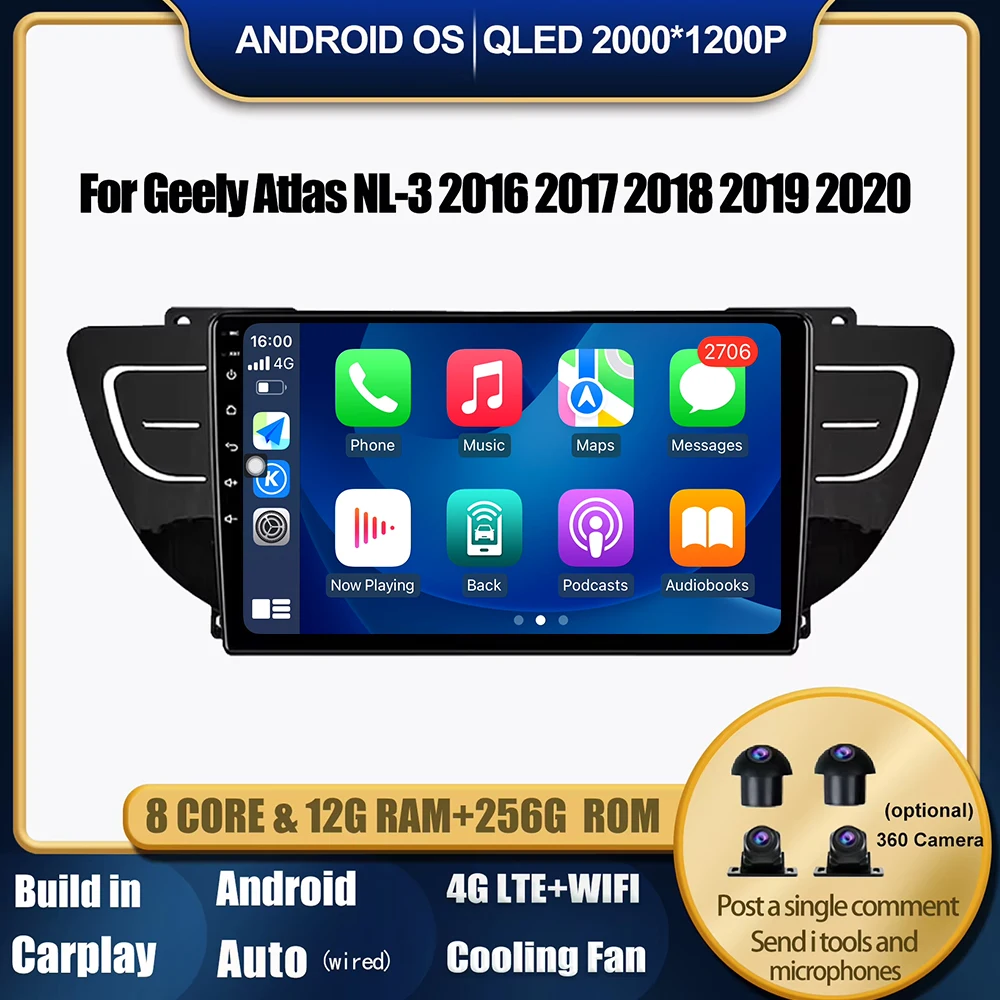 Car Radio Multimedia Video Player For Geely Atlas NL-3 2016 2017 2018 2019 2020 GPS Navigation Player Tools Stereo Carplay BT
Car Radio Multimedia Video Player For Geely Atlas NL-3 2016 2017 2018 2019 2020 GPS Navigation Player Tools Stereo Carplay BT