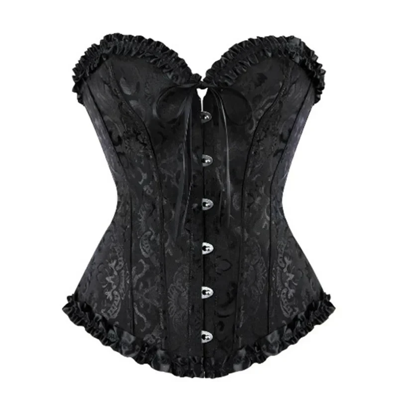Women Vintage Overbust Corsets Top Plus Size Lace Flower Brocade Bustier Sexy Medieval Gothic Corset Shapewear Corselet
Women Vintage Overbust Corsets Top Plus Size Lace Flower Brocade Bustier Sexy Medieval Gothic Corset Shapewear Corselet
