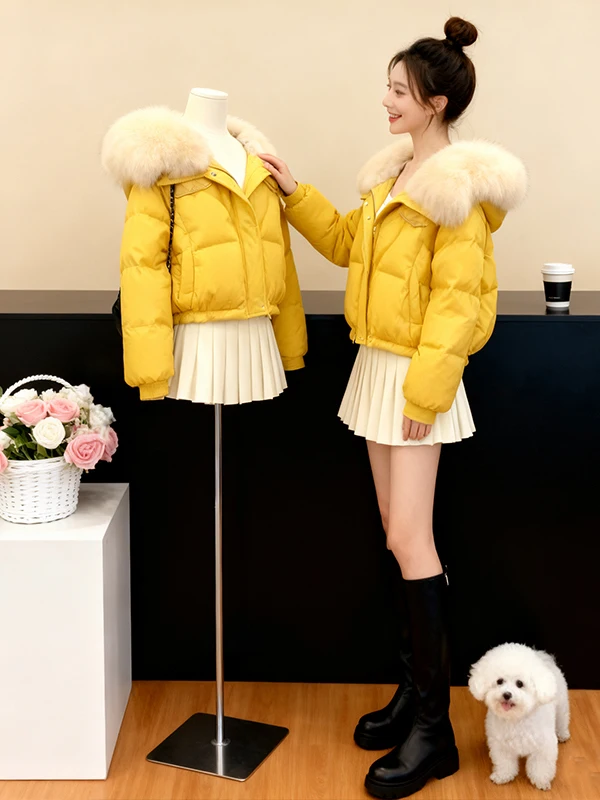 Корейское желтое или Thiened Bread Coat, женское зимнее свободное хлопковое пальто с меховым воротником, длинное пальто на молнии...
Корейское желтое или Thiened Bread Coat, женское зимнее свободное хлопковое пальто с меховым воротником, длинное пальто на молнии...