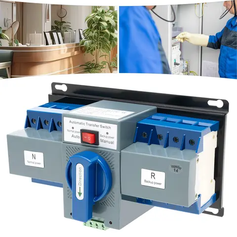 Dual Power Automatic Transfer Switch, 2-Second Rapid Switching, CB-Level Certified, Auto/Manual Modes For Elevators/Surveillance