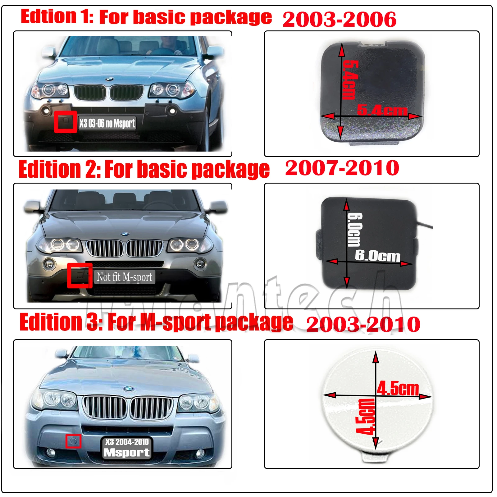 Передняя крышка буксирного крюка для BMW X3 E83 1.8d 2.0d 2.0i 2.5i 2.5si 3.0d 3.0i 3.0sd 3.0si xDrive sDrive Сав
Передняя крышка буксирного крюка для BMW X3 E83 1.8d 2.0d 2.0i 2.5i 2.5si 3.0d 3.0i 3.0sd 3.0si xDrive sDrive Сав