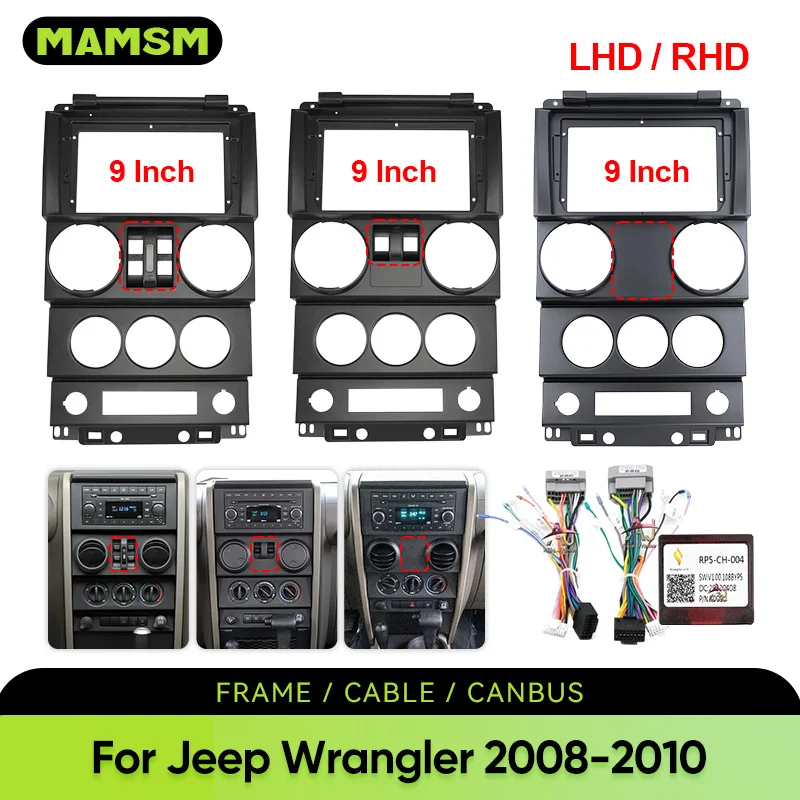 MAMSM 2008-2010 For JEEP WRANGLER LHD/RHD 9 inch Car Radio Android Stereo Plastic Panel Fascia Trim Bezel Cable Harness Canbus
MAMSM 2008-2010 For JEEP WRANGLER LHD/RHD 9 inch Car Radio Android Stereo Plastic Panel Fascia Trim Bezel Cable Harness Canbus