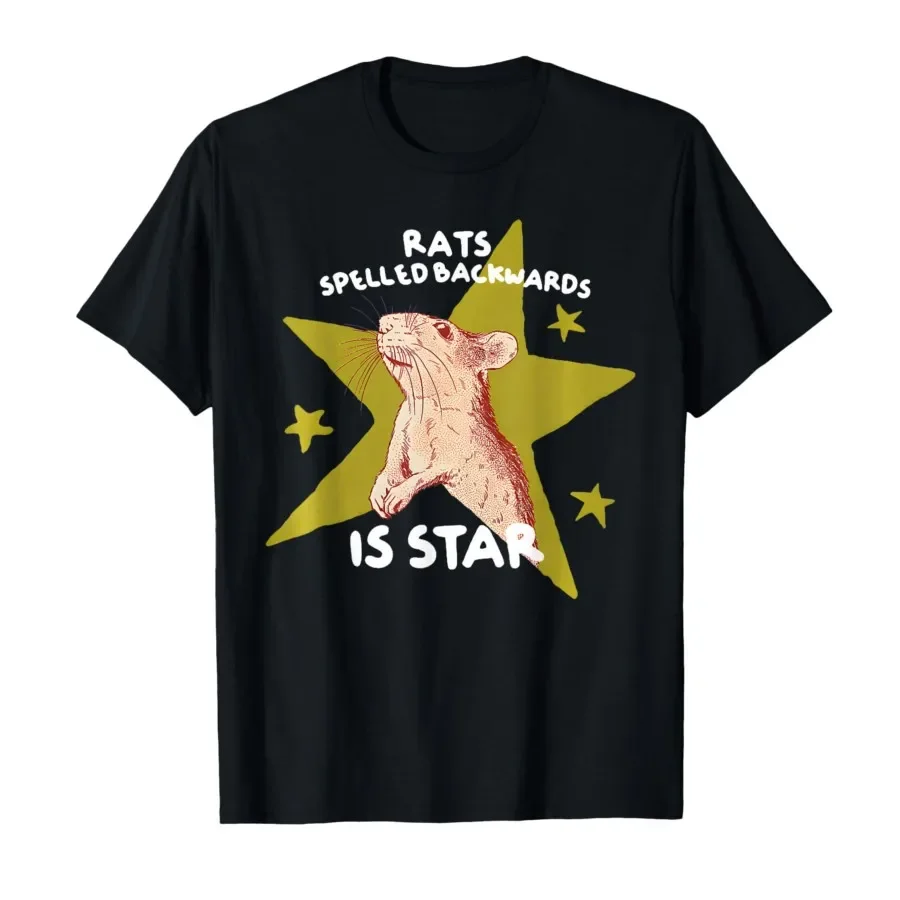 Rats Spelled Backwards is Star Rat Meme Rat Lover Animal T-shirt For Men Women 100% Cotton T Shirts Short Sleeve Tops 0403-2
Rats Spelled Backwards is Star Rat Meme Rat Lover Animal T-shirt For Men Women 100% Cotton T Shirts Short Sleeve Tops 0403-2