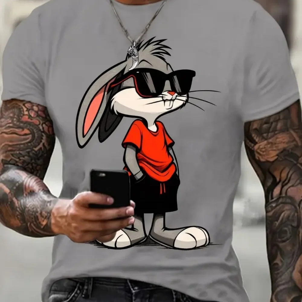 Funny Cartoon Animal Rabbit Print Men's Fashion Short-sleeved Harajuku Street Fashion Comfortable And Breathable Men's T-shir
Funny Cartoon Animal Rabbit Print Men's Fashion Short-sleeved Harajuku Street Fashion Comfortable And Breathable Men's T-shir