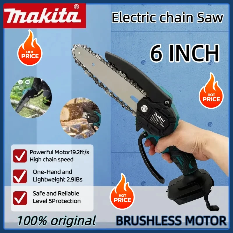 Оригинальная мини-бензопила Makita 18 В для деревообработки с небольшой ручной электрической 6-дюймовой лесозаготовительной пилой, мини-портативная цепная пила
Оригинальная мини-бензопила Makita 18 В для деревообработки с небольшой ручной электрической 6-дюймовой лесозаготовительной пилой, мини-портативная цепная пила