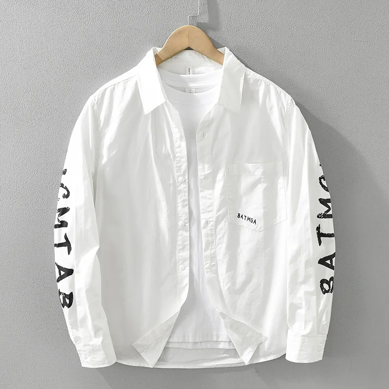 Korean Fashion Mens Long Sleeve Shirts Streetwear Men White Letters Shirt Lapel Casual 100% Cotton Shirts Youthful Tops 2026 New
Korean Fashion Mens Long Sleeve Shirts Streetwear Men White Letters Shirt Lapel Casual 100% Cotton Shirts Youthful Tops 2026 New