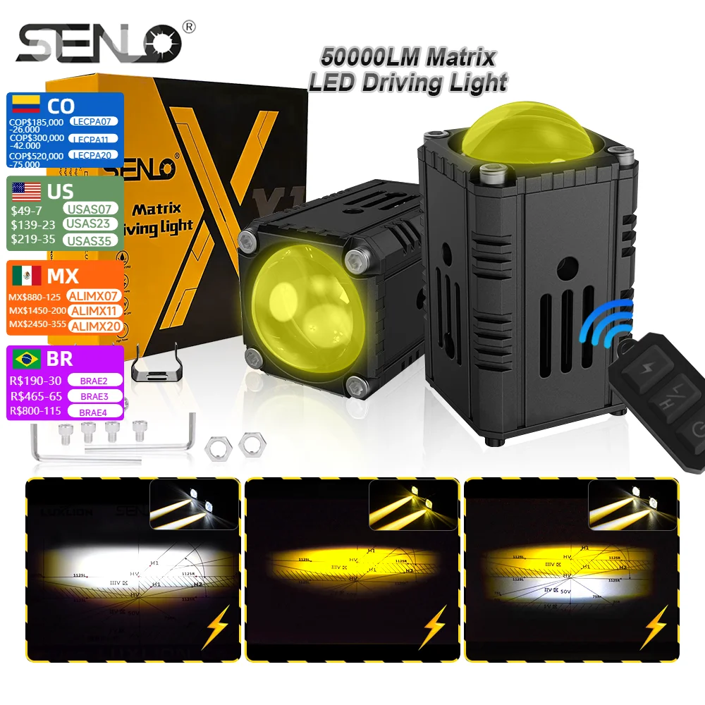 SENLO External Front Led Focus Moto Headlight 50W Spotlight12V 2A 50000LM IP68 Anti fog for BMW Honda Kawasaki Outdoor Off Road
SENLO External Front Led Focus Moto Headlight 50W Spotlight12V 2A 50000LM IP68 Anti fog for BMW Honda Kawasaki Outdoor Off Road