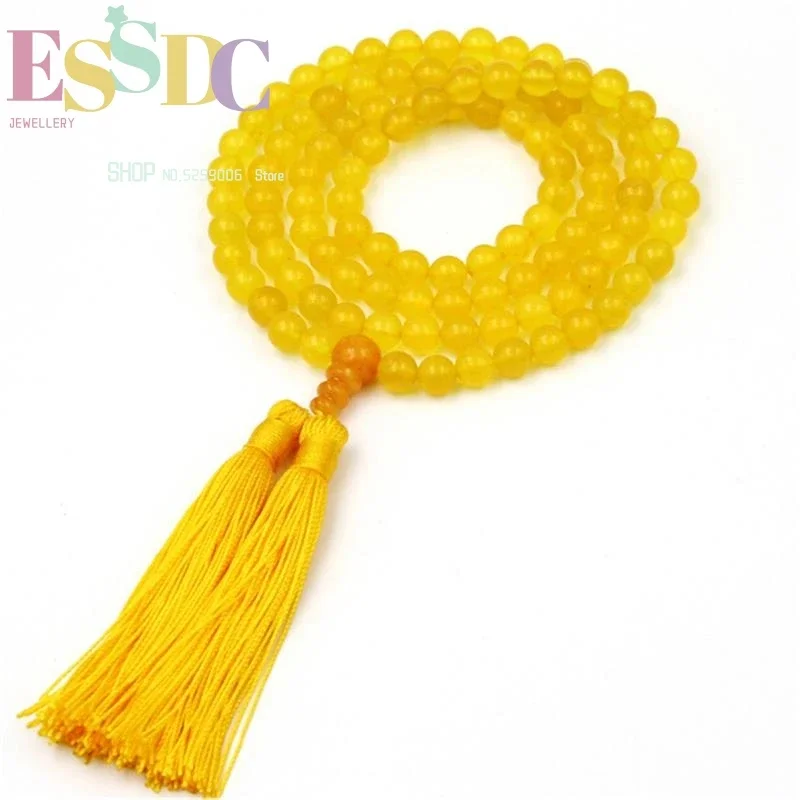 Fashion Natural Yellow Stone Buddhist Mala 8mm 108 Prayer Bracelet Double Tassel Necklace Female Meditation Jewelry Wholesale
Fashion Natural Yellow Stone Buddhist Mala 8mm 108 Prayer Bracelet Double Tassel Necklace Female Meditation Jewelry Wholesale