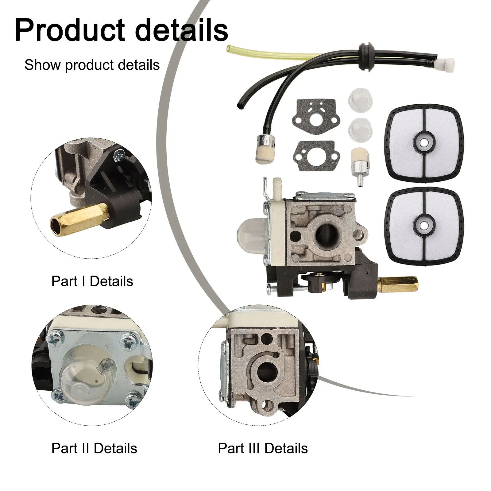 Carburetor Maintenance Kit for ECHO SRM266 SRM266S SRM266T with Fuel Lines Air and Fuel Filters Bulbs and Gaskets
Carburetor Maintenance Kit for ECHO SRM266 SRM266S SRM266T with Fuel Lines Air and Fuel Filters Bulbs and Gaskets