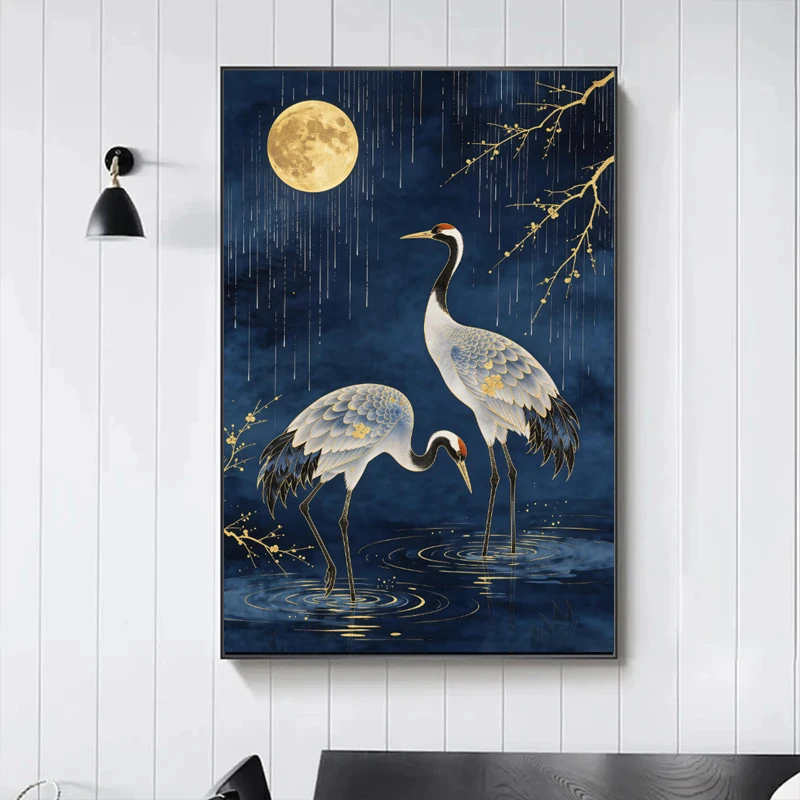 Golden Crane and Moon Art Posters Modern Nature Canvas Painting Prints Abstract Animals Wall Art Pictures Living Room Home Decor
Golden Crane and Moon Art Posters Modern Nature Canvas Painting Prints Abstract Animals Wall Art Pictures Living Room Home Decor