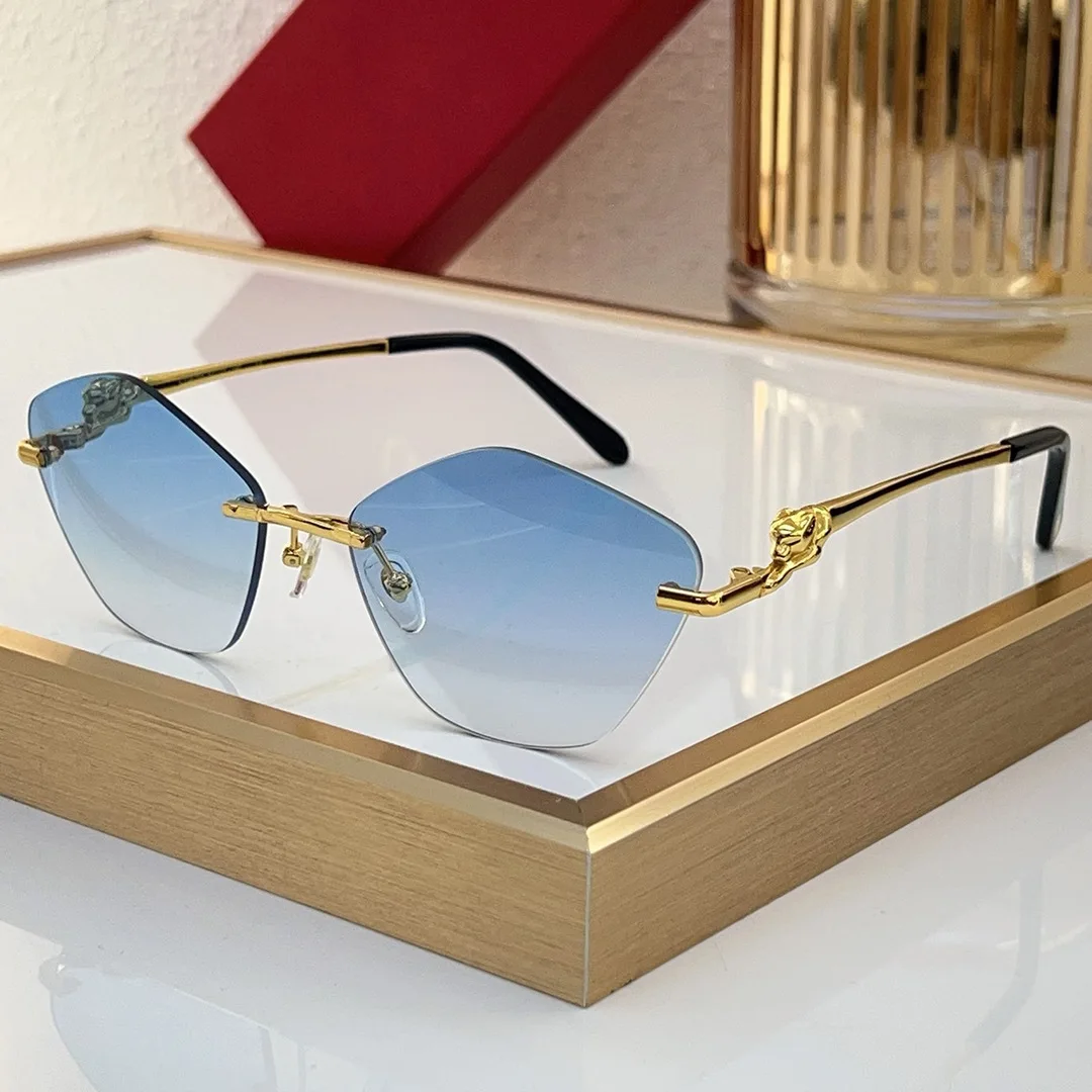 CARCT042 Fashion Leopard Head Frameless Light Luxury Diamond Shaped Vacation Trendy Sunglasses UV400 for Men Women
CARCT042 Fashion Leopard Head Frameless Light Luxury Diamond Shaped Vacation Trendy Sunglasses UV400 for Men Women